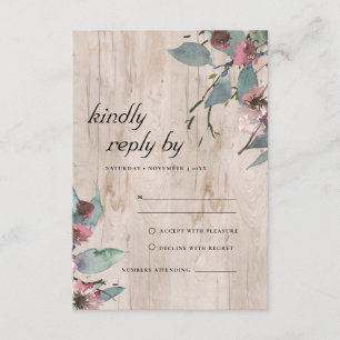 LÄNDLICHE WILDE ROSAFARBENE EUCALYPTUS BLUMEN HOCH BEGLEITKARTE
