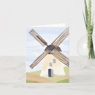 Ländliche Windmühle   Aquarellkarte