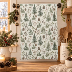 Ländliche Winter Botanik Waldlandschaft Geschirrtuch