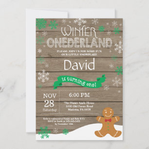 Ländliche Winter Onederland Einladung zum 1. Gebur