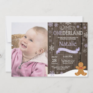 Ländliche Winter-Onederland-Einladung zum 1. Gebur Einladung
