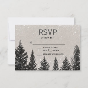 Ländliche Winterwald-RSVP-Karte RSVP Karte