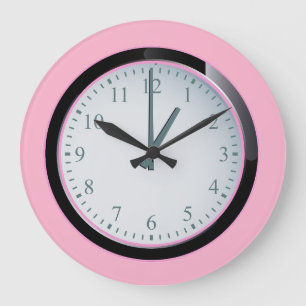 Ländliche zeitgenössische runde rosa Acrylwanduhr Große Wanduhr