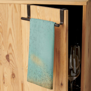 Ländlicher Antik-Teal-Faux-Spitzen-Bauernhausstil Geschirrtuch