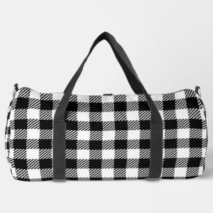 Ländlicher Bauernhaus Schwarz-Weiß-Karo Duffle Bag
