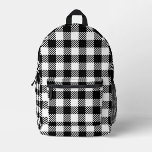 Ländlicher Bauernhof schwarz-weiß kariert Bedruckter Rucksack