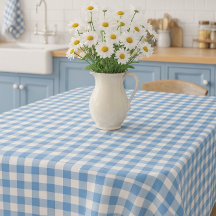 Ländlicher blau-weiß karierter Stil