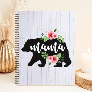 Ländlicher Blumen-Mama-Bär Notizblock