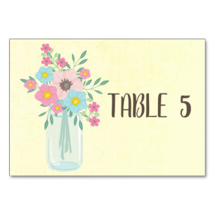 Ländlicher Blumenstrauß anpassbar Tischnummer