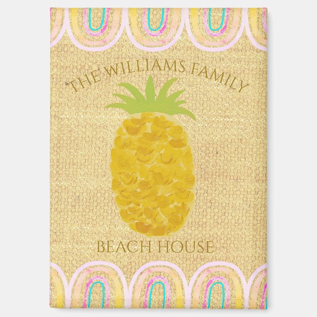 Ländlicher Boho-Ananas Magnet (Vorderseite)