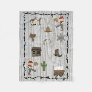 Ländlicher Cowboy Blondhaariger Junge Cowpoke Fleecedecke