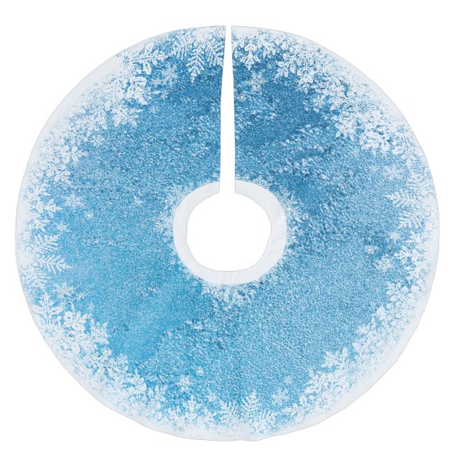 Ländlicher Eis-Schneeflocken-Baumschurz Polyester Weihnachtsbaumdecke (Vorderseite)