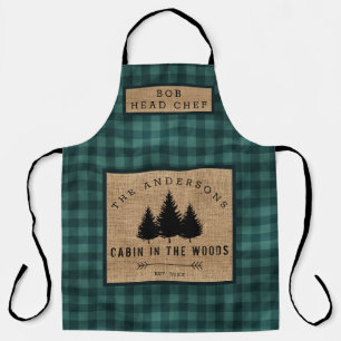 Ländlicher Familienname-Cabin im Holz des Chefkoch Schürze