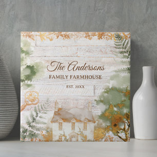 Ländlicher Familienname im skurrilen Landhausstil Fliese