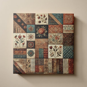 Ländlicher Farmhouse-Terrakotta-Quilt-Patchwork-Bl Fliese