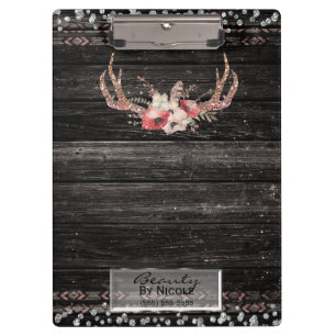 Ländlicher Glamour Boho Geweihe Schädel Personalis Klemmbrett