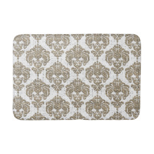 Ländlicher Glamour Jute Royal Damast Chic Modern Badematte