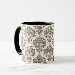 Ländlicher Glamour Jute Royal Damast Chic Modern Tasse