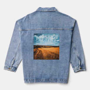 Ländlicher goldener Weizen Sommer Land Natur sonne Jeansjacke