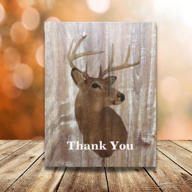ländlicher Hirsch die Jagd ist vorbei Hochzeit Dan Dankeskarte (rustic deer the hunt is over wedding thank you)