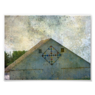 ländlicher Iowa-Stall mit gequilter Grunge Fotodruck