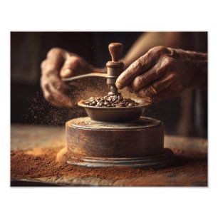 Ländlicher Kaffeemühlen-Handwarmton-Kunst Fotodruck