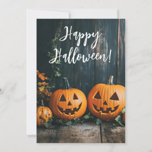 Ländlicher Kürbis Halloween-Grußkarte Einladung