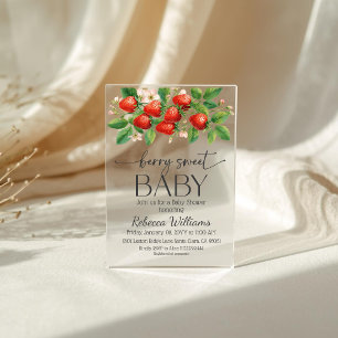 Ländlicher Markt Erdbeere Berry Sweet Baby Shower Acryleinladungen