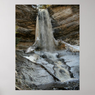 Ländlicher Michigan-Wasserfall-Druck Poster