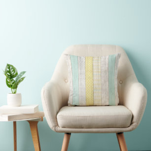 Ländlicher Minz- und Gelber Boho-Geometrischer Mod Kissen