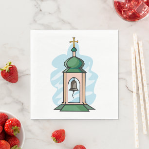 Ländlicher orthodoxer Kirchturm Serviette