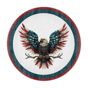 Ländlicher patriotischer amerikanischer/USA-Weißko Schneidebrett