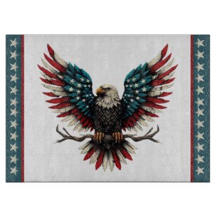 Ländlicher patriotischer amerikanischer/USA-Weißko Schneidebrett