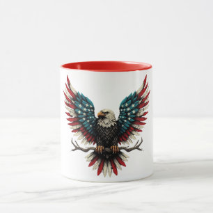 Ländlicher patriotischer amerikanischer/USA-Weißko Tasse