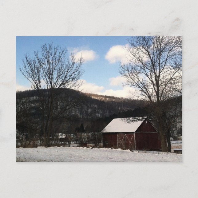 Ländlicher Pennsylvania-Stall im Winter Postkarte (Vorderseite)