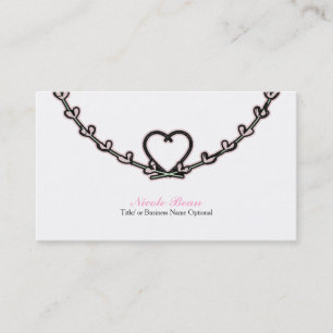 Ländlicher Rosa Herz Rebe Land Chic Personalisiert Visitenkarte