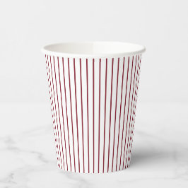 Ländlicher, rustikaler roter Pinstreifen-Stil Pappbecher