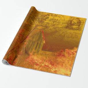 Ländlicher rustikaler Scheunen-Herbst Orange Gelb  Geschenkpapier