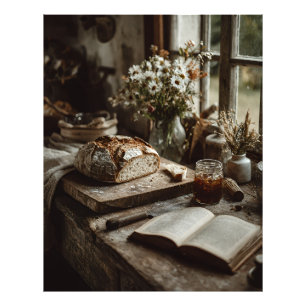Ländlicher Sauerteig & Wildblumen Fotodruck