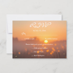 Ländlicher Sonnenuntergang Natur Glühwürmchen Hoch RSVP Karte