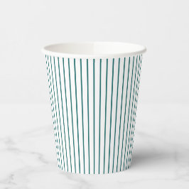 Ländlicher Teal-Streifen im Landhausstil Pappbecher