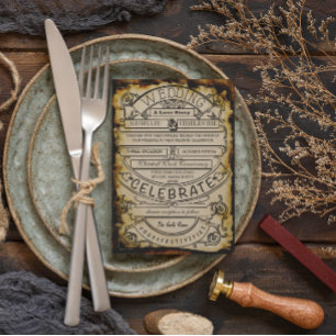 Ländlicher Vintage-Renaissance-Mittelalter-Ticket- Einladung