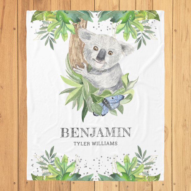 Ländlicher Wald Süßer Kleiner Koala Bär Fleecedecke (Von Creator hochgeladen)
