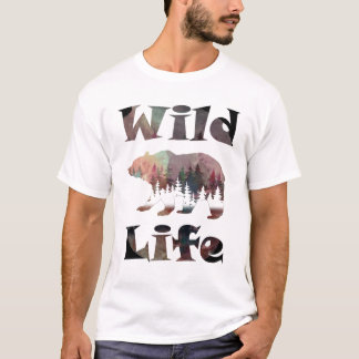 Ländlicher wandernder Bär Aquarell-Wildlife T-Shirt