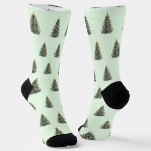 Ländlicher Wasserfarben-Weihnachtsbaum Weihnachten Socken