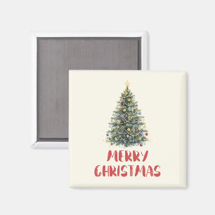 Ländlicher Wasserfarben-Weihnachtsbaum Weihnachtsf Magnet