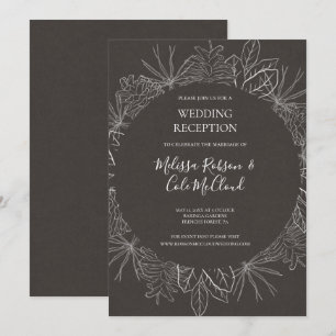 Ländlicher Winter   Kohle-Hochzeitsempfang Einladung