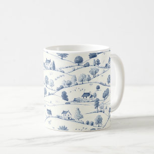 Ländliches Blau-Toile-Landschaft Klassisches Franz Kaffeetasse