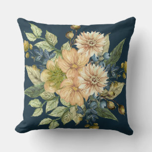 Ländliches blaues florales Landhaus Kissen