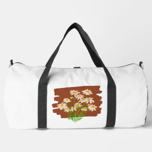 Ländliches Blumendesign auf braunem Hintergrund Duffle Bag